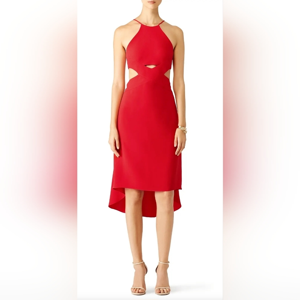 Halston Cut-out Heritage Vibrant Red Dress